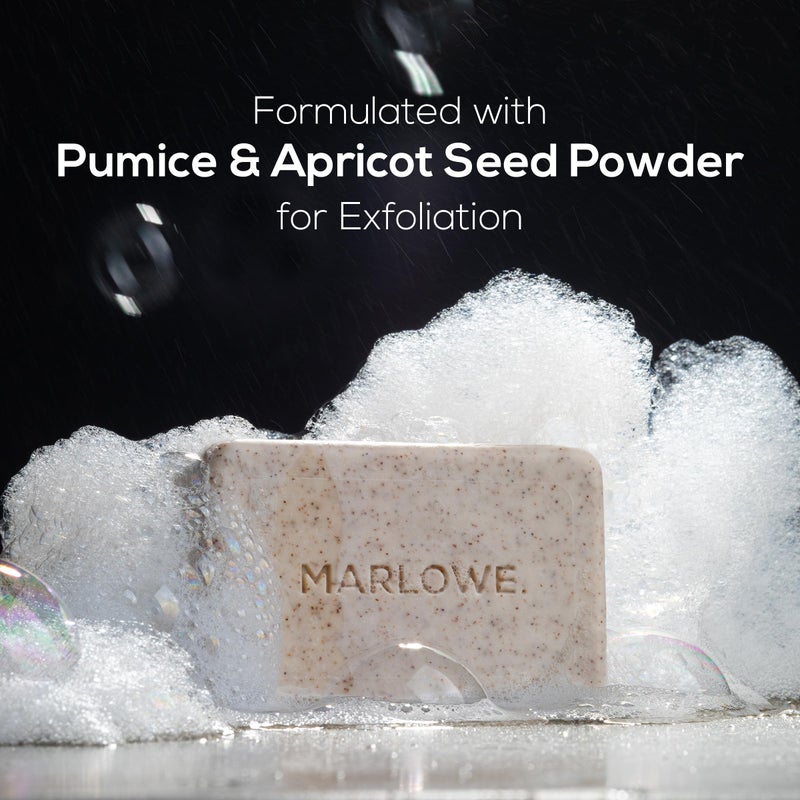 MARLOWE. No. 102 Body Scrub Soap 7 oz (6 Bars) Exfoliating Soap Bar with Shea Butter, Olive Oil & Green Tea, Cleanses & Smooths, Sage & Fir Scent - Image 3